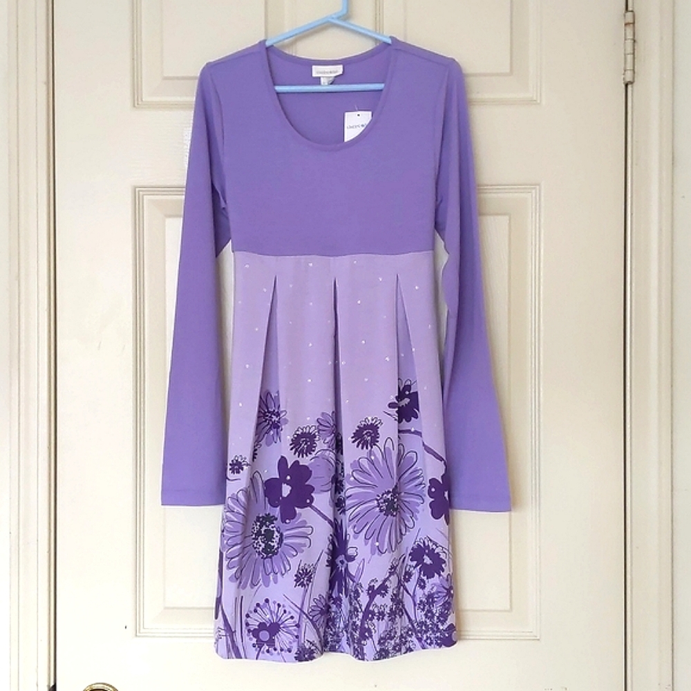 NWT. Limited Too Girl's Rayon/Spandex Multi Color Dress w/flowers and sparkling.